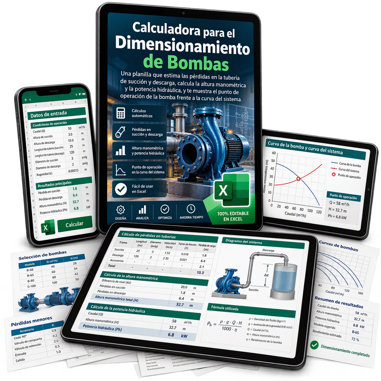 Calculadora para el dimensionamiento de bombas